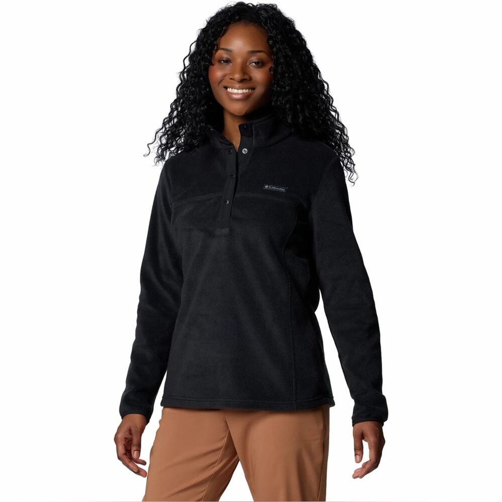 Women's Columbia Benton Springs 1/2 Snap Pullover-black-size small